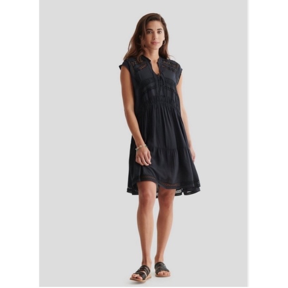 NWT • Lucky Brand • Lace Inset Dress in Black - Picture 3 of 11